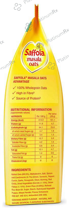 Saffola Masala Oats with High Fibre & Protein - Flavour Classic Masala