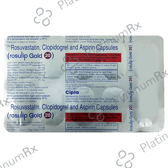 Rosulip Gold 20/75/75mg Capsule 10s