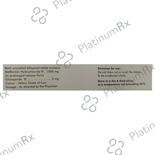 Diapride M3 Forte 3/1000mg Tablet PR 15s