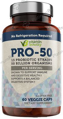 Vitamin Bounty Pro-50 13 Probiotic Strains 50 Billion Organisms Veggie Cap