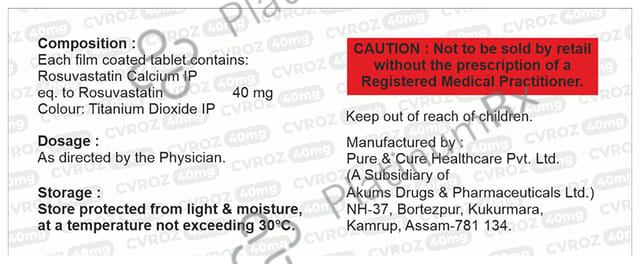 Cvroz 40mg Tablet