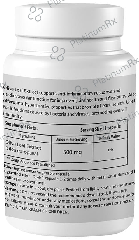Zinnia Wellness Olive Leaf Extract Veggie Capsule