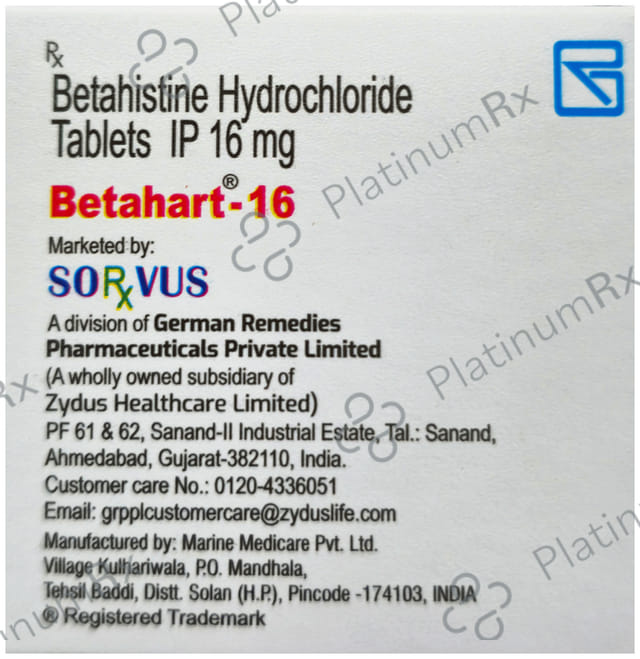 Betahart 16mg Tablet 10s