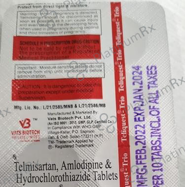 Teliquest Trio 40mg/5mg/12.5mg Tablet