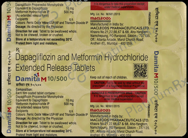 Damita M 10/500mg Tablet ER 15s