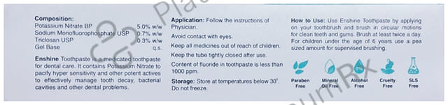 Enshine Toothpaste For Dental Care With Cooling Crystals 50gm