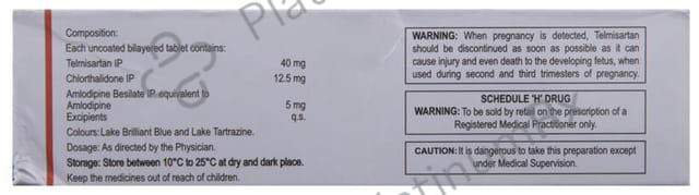 Eritel CH 40 Trio 5/12.5/40mg Tablet 15s