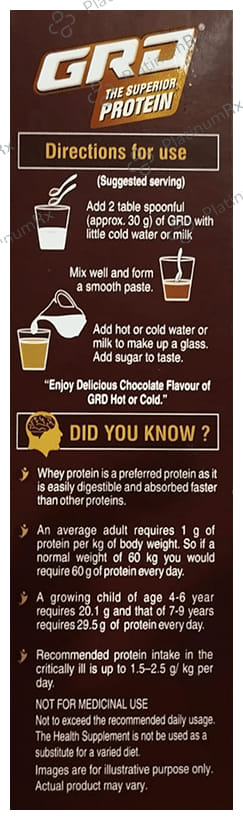 GRD Whey Protein Chocolate Flavour Powder 400gm