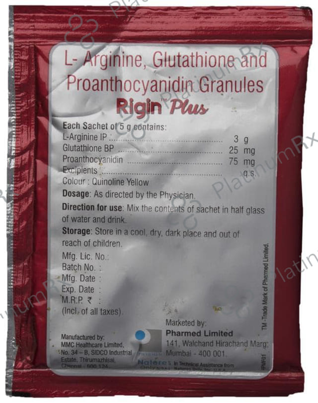Rigin Plus Sugar Free Lemon Granules 5gm