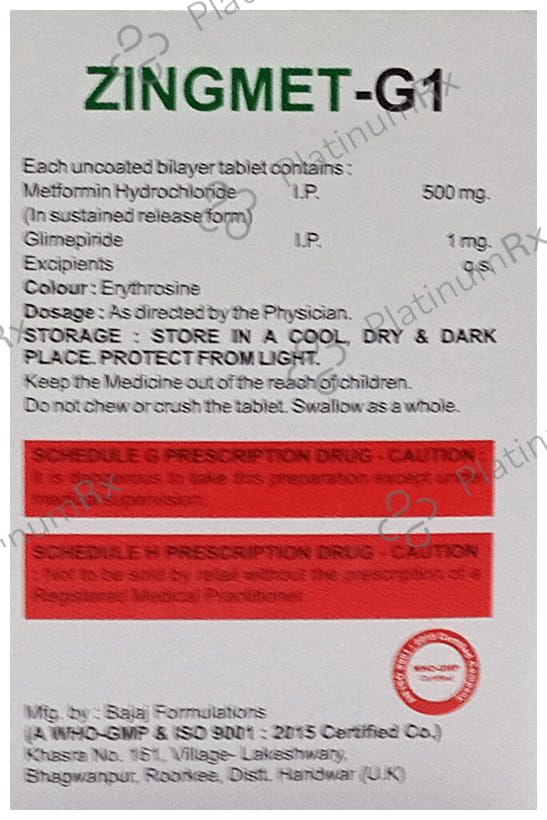 Zingmet G1 1/500mg Tablet 10s