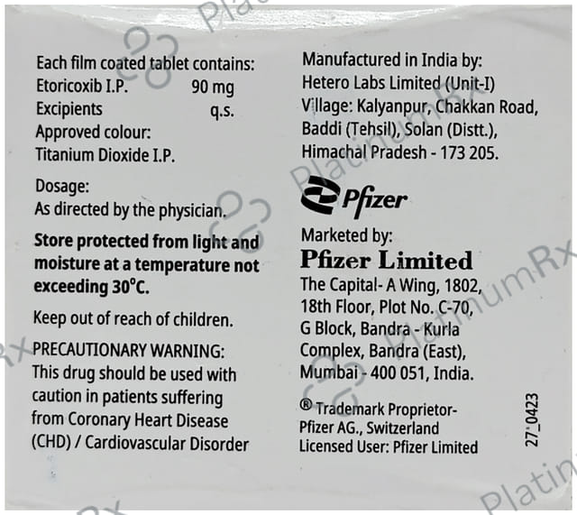 Etorizer 90mg Tablet 15s