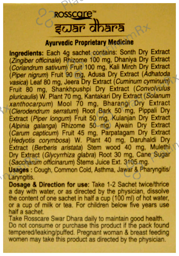 Rosscare Swar Dhara Herbal Powder Sachet (4gm Each)