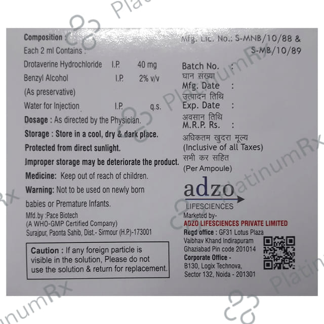 Adzospas 40mg Injection 2ml