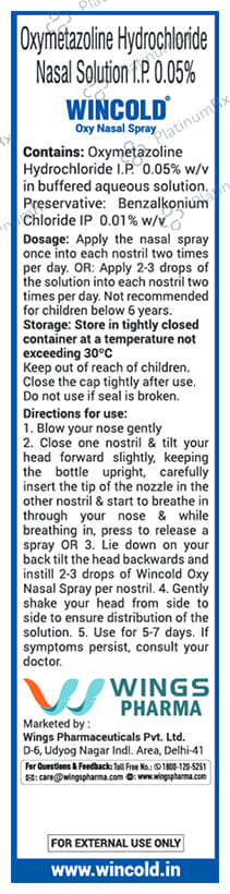 Wincold Oxy 0.05% Nasal Spray 10ml