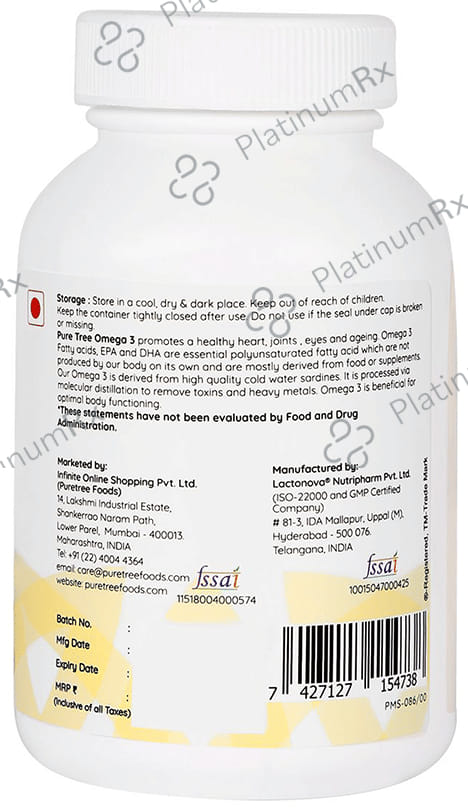 Pure Tree Omega 3 1000mg Softgels