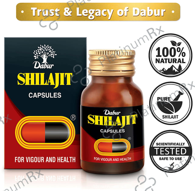 Dabur Shilajit Ayurvedic For Immunity, Vigour, Strength, Stamina & Power Capsule 100s