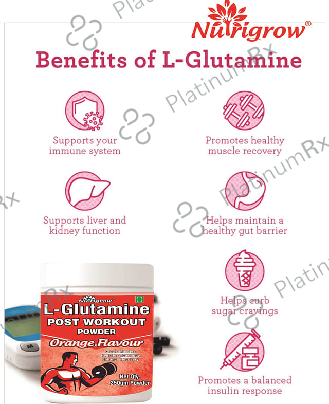 Nutrigrow L-Glutamine Post Workout Powder Orange
