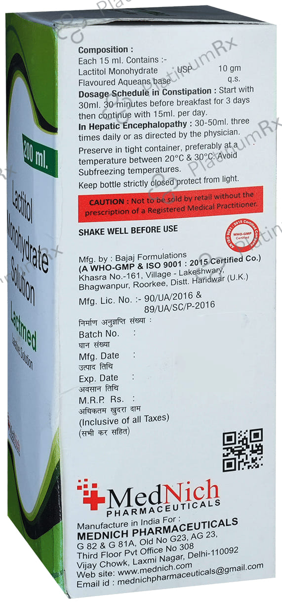 Lactmed Laxative Oral Solution 200ml