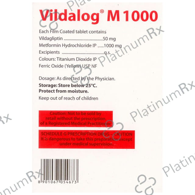 Vildalog M 1000mg/50mg Tablet