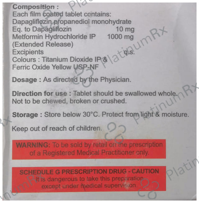 Dapalex M 10/1000 Tablet ER