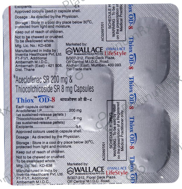 Thiox OD 8/200mg Capsule SR 5s
