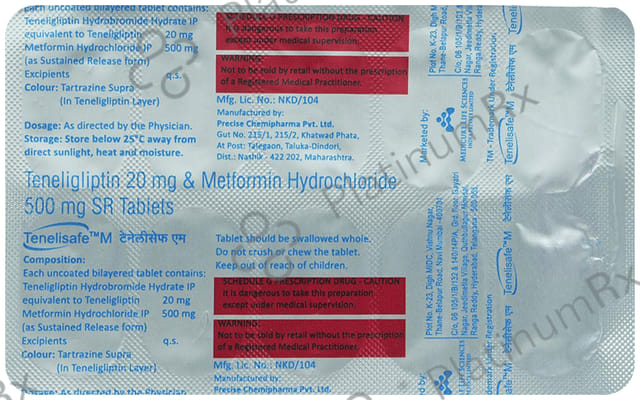 Tenelisafe M 500mg/20mg Tablet
