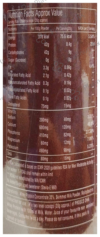 Prosco DHA-SF Whey Protein Powder Sugar Free