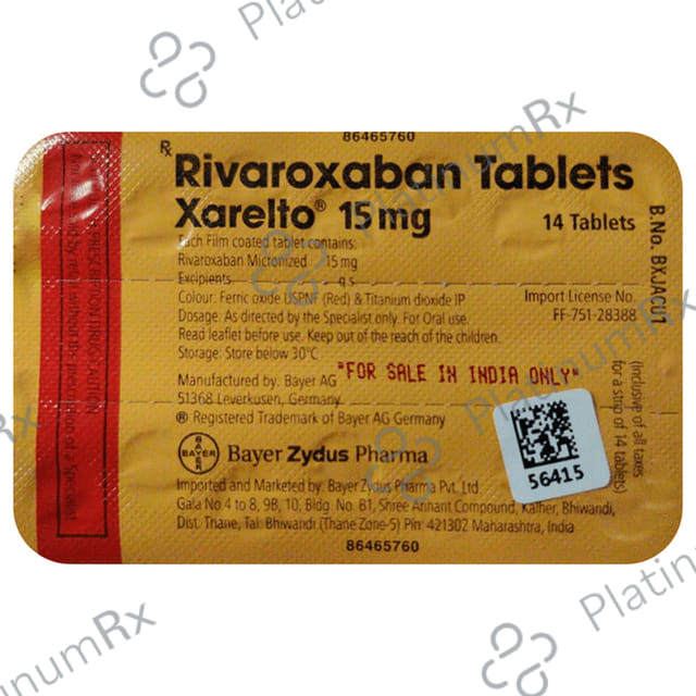 Xarelto 15mg Tablet 14s