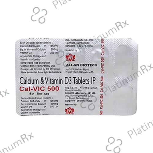 Cal Vic 500mg/250IU Tablet 10s