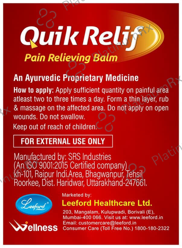 Quik Relif Pain Relieving Balm