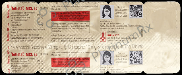 Telista MCL 10/50/40mg Tablet ER 10s