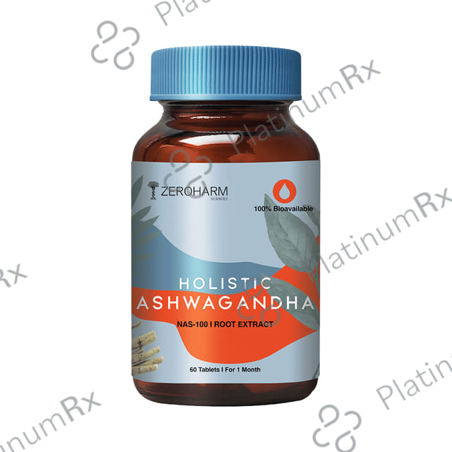 Zeroharm Sciences Holistic Ashwagandha Tablet for Stress Relief, Improves Performance and Immunity