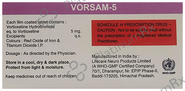 Vorsam 5mg Tablet 10s
