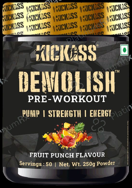 Kickass Demolish Pre-Workout Powder Fruit Punch