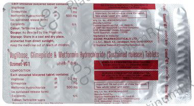 Ozomet VG 1/500/0.2mg Tablet SR 30s