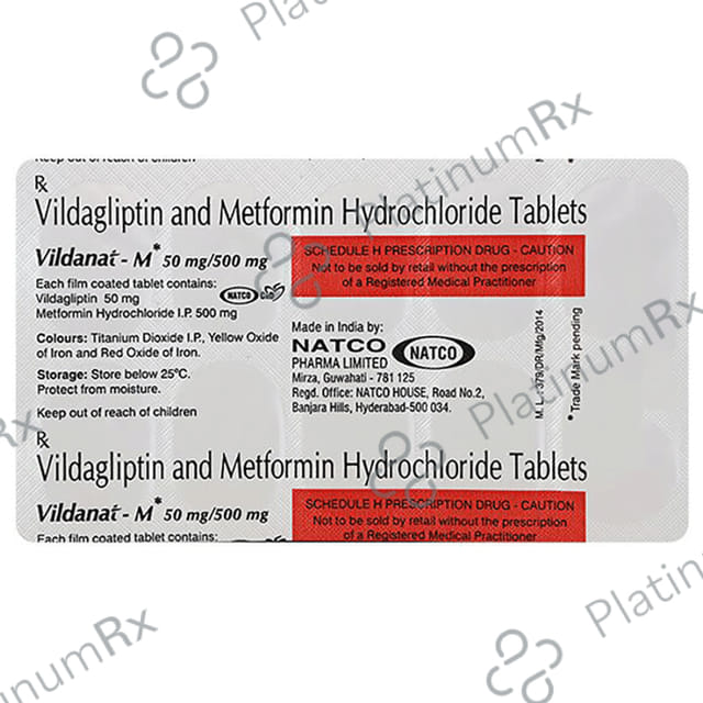 Vildanat M 500/50mg Tablet 10s