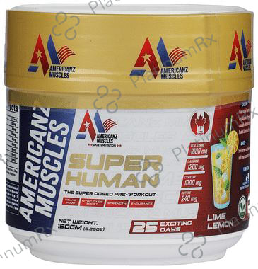 Americanz Muscles Super Human Pre-Workout Powder Lime Lemon