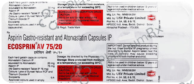 Ecosprin AV 75/20mg Capsule 15s