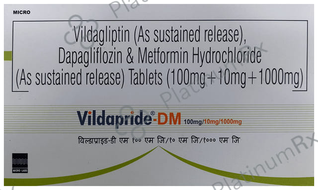 Vildapride DM 10/1000/100mg Tablet SR 10s