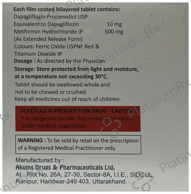 Dapablex 10/500mg M Tablet ER 10s