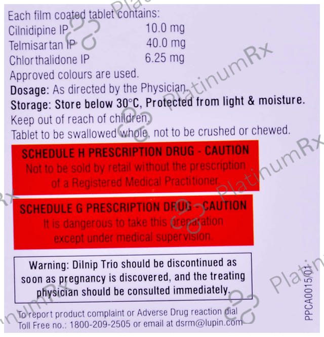 Dilnip Trio 40/10/6.25mg Tablet 10s
