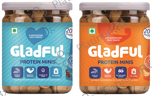 Gladful Protein Minis Cookie (150gm Each) Orange & Chocolate