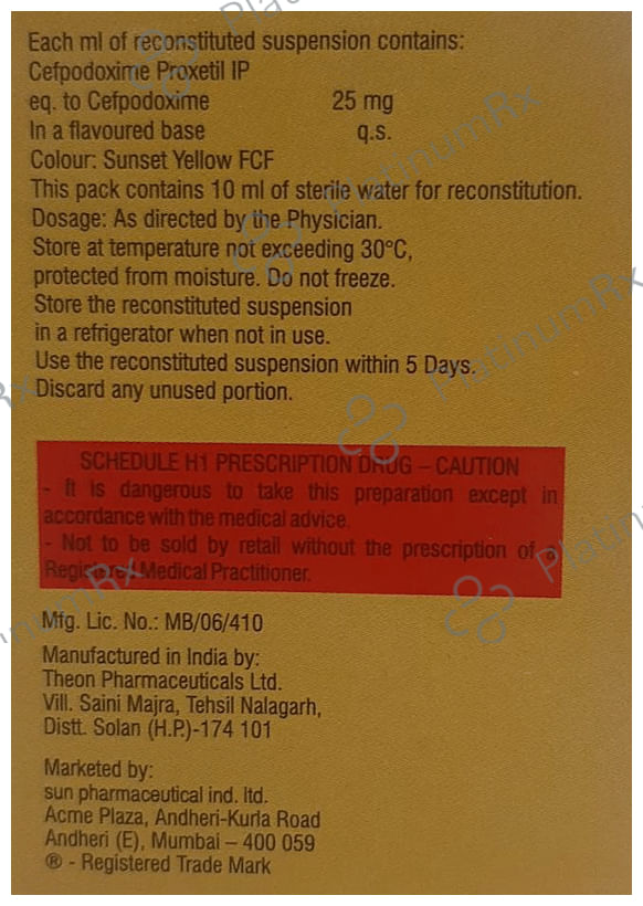 Cepodem 25mg Dry Syrup 10ml