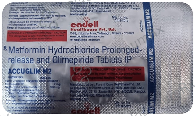 Accuglim M 2/500mg Tablet PR 10s