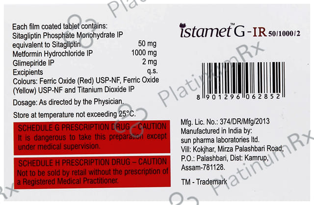 Istamet G 50/2/1000mg Tablet IR 10s