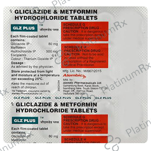 GLZ Plus 80/500mg Tablet 15s