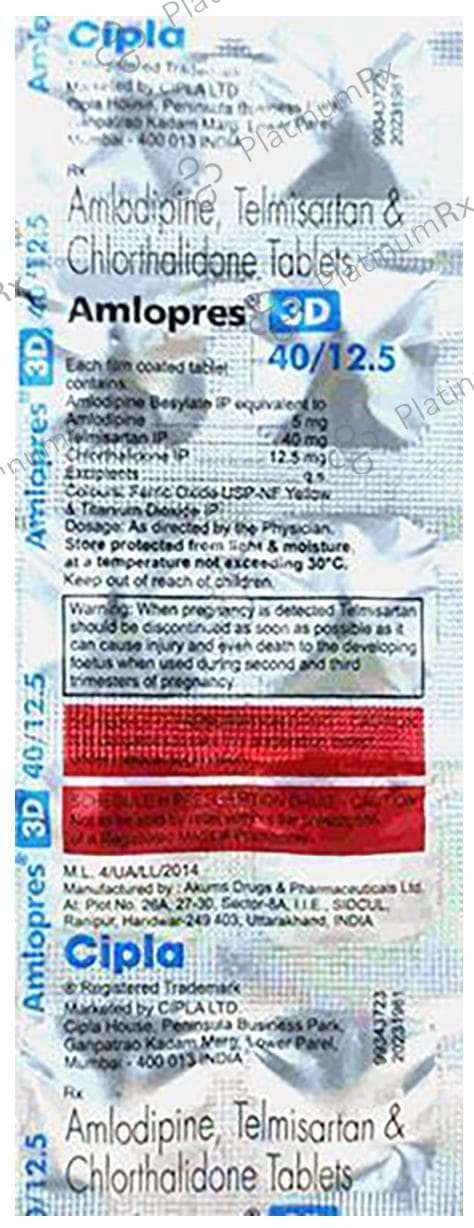 Amlopres 3D 40/12.5mg Tablet 10s