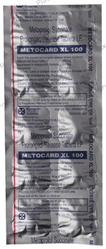 Metocard XL 100mg Tablet PR 10s