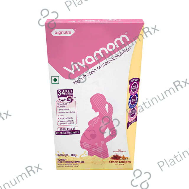Vivamom High Protein Kesar Badam Flavour Powder 400gm