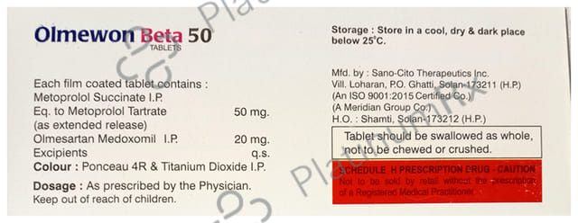 Olmewon Beta 50 Tablet ER